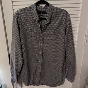 Men's Black and White Checkered Shirt